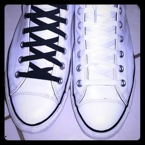 Converse White Glossy High Tops